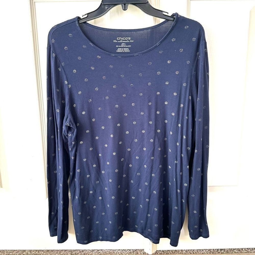 Chico’s blue long sleeved ultimate tee